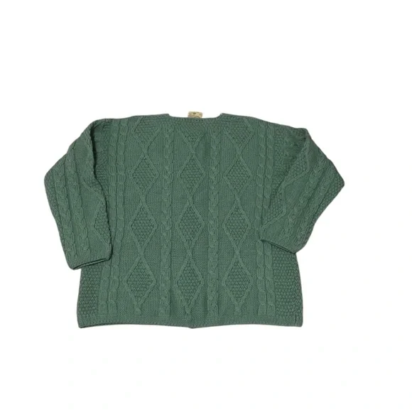 Connemara Cable Knit Pure New Merino Wool Cardigan Sweater Ireland - Picture 2 of 7